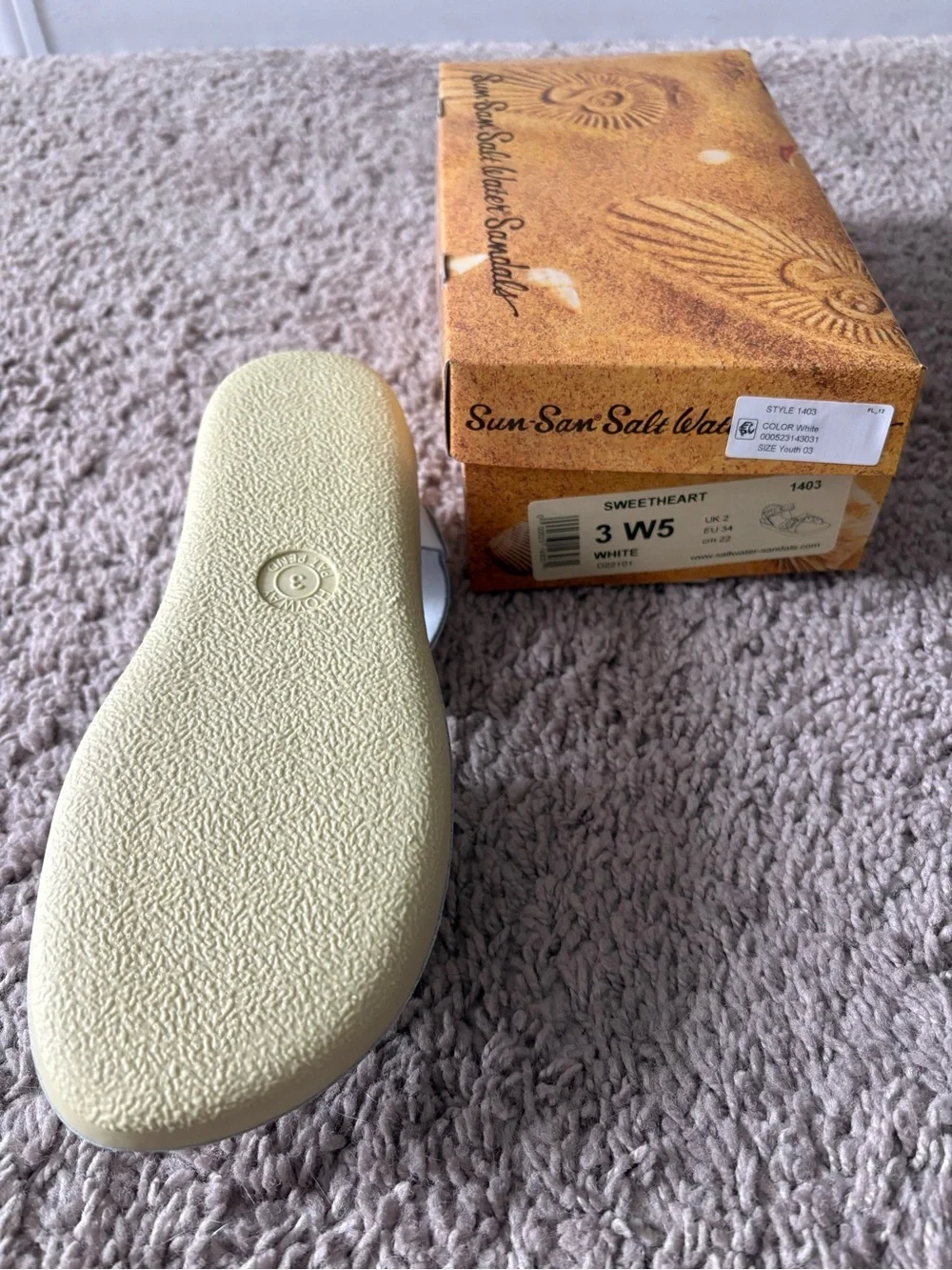 Sweetheart Kids White Buckle Sandal